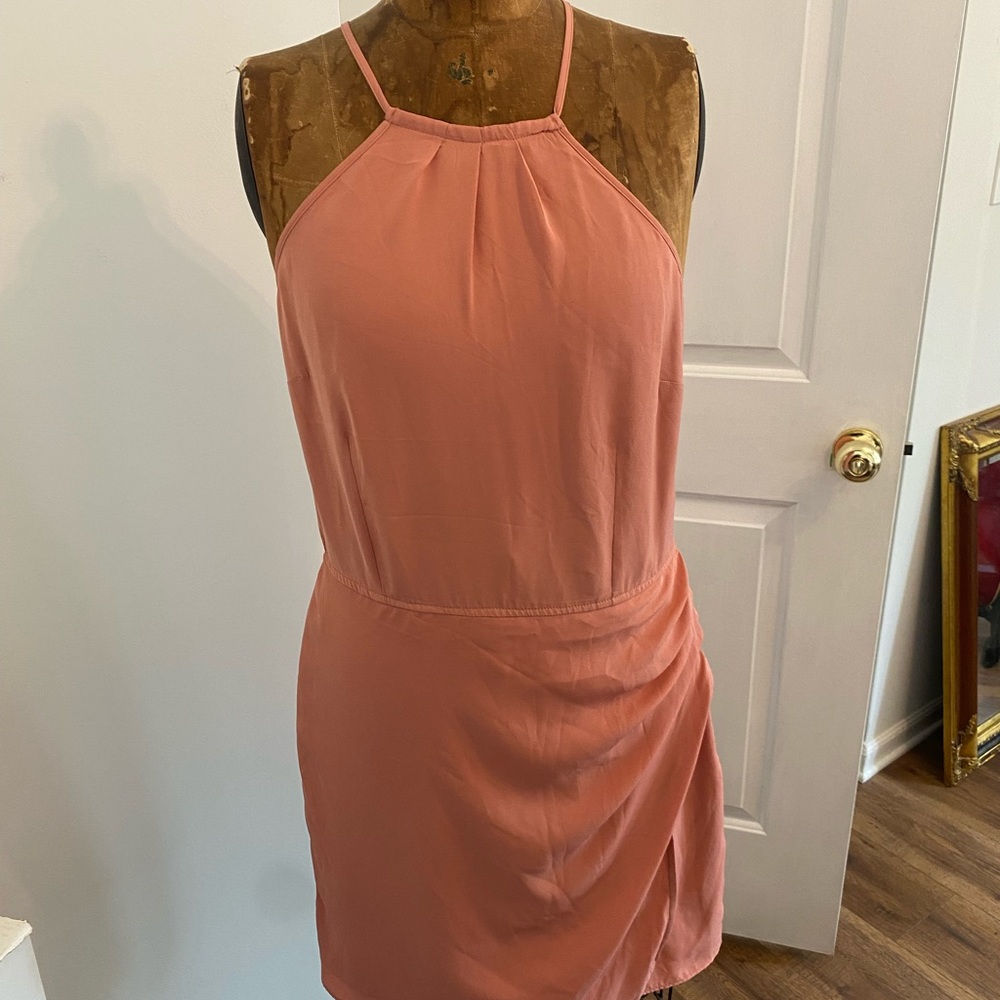 Abercrombie peachy pink halter dress Size Large